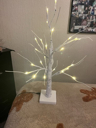Led white birch tree - white,