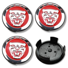Alloy Wheel Centre Cap Hub x4 For Jaguar Red 58mm XE S-Type