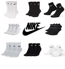 NIKE SOCKS PAIRS COTTON CUSHIONED & LIGHTWEIGHT CREW ANKLE MENS WOMENS SPORTS
