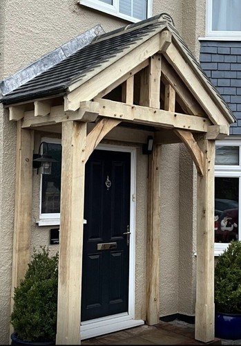 Traditionally built green oak