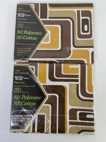 Vintage pair pillowcases 1970s - vintage,