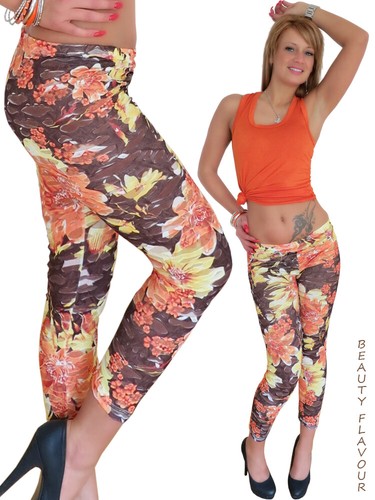 Leggings floral slits rips