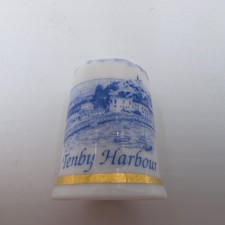 Bone China Thimble Tenby Harbour Ddraig Pottery Wales