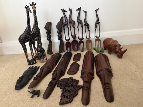 African real wood carvings - african,