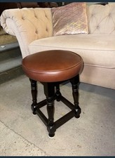 Springvale Brown Real Leather Tudor Stool/Footstool