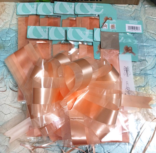 Peach pew bows - peach,