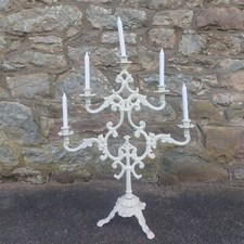 Large Cast Iron  Antique Candelabra 5 Candle Boho 19th Century Floor Standing 