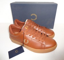 Fred Perry Ladies Leather Tan Womens Trainers Shoes Casual New RRP £80 Size 4