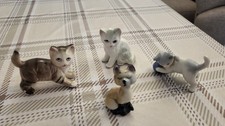 Set Of 4 Ceramic Cats