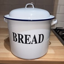 Large Vintage Enamel Bread Bin