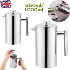 350/1000ml French Press Stainless Steel Coffee Tea Filter Maker Plunger Pitcher