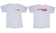Scarab racing boat logo white
