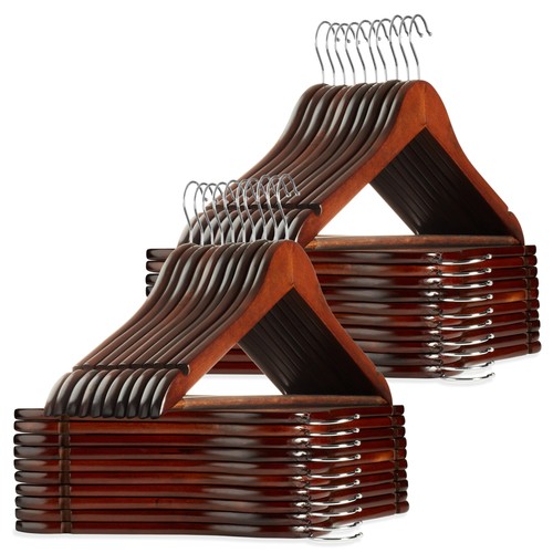 Walnut wooden suit hangers - 40,