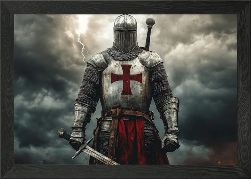 Crusader knight framed wall - crusader,