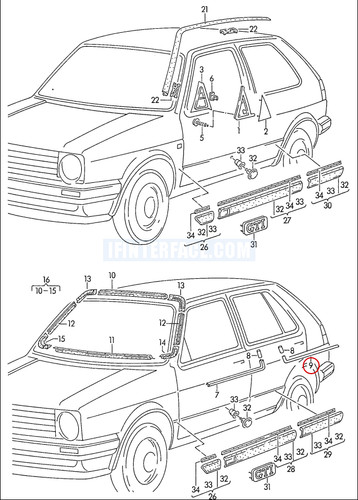 Genuine golf mk2 rear - genuine, rh