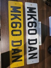 MK60 DAN Private Reg with Retention Paid Number Plate