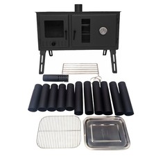 Outbacker® Firebox Range Eco Burn Oven Tent Stove & Complete 2.66m Flue Kit