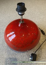 Glass Table Lamp Volcano Red