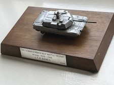 Pewter Tank Model Unique WW2  Silver Plaque Trophy Best Recreation D Day Landing
