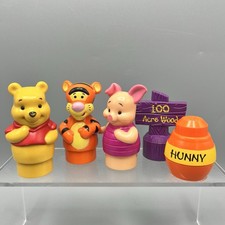 Mega bloks Winnie The Pooh Figures X3 Bear Tigger Piglet & Hunny Pot And Sign