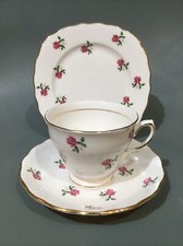 Colclough Bone China “ Ditsy Rose  “ Tea Cup, Saucer & Plate Trio