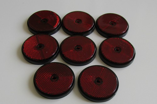 Round red reflector side - x,