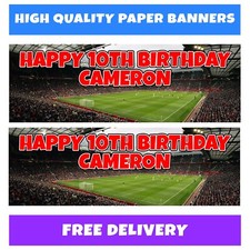 MANCHESTER UNITED Personalised Birthday Banners -  Old trafford Birthday Banner