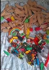Wooden train set over - train,