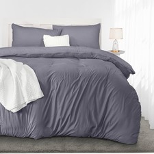 Super King Duvet Cover Set Pillow Case Bedding Quilt Cover Grey - Utopia Bedding