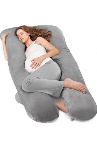 Pregnancy pillow velvet grey - pregnancy,