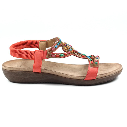 Mariella orange beaded sandal - mariella,