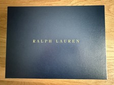 RALPH LAUREN Dark Blue Rectangular Storage/Gift Box/Gold coloured Lettering New