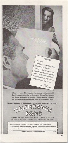 Hammermill bond 1940s vintage - bond,