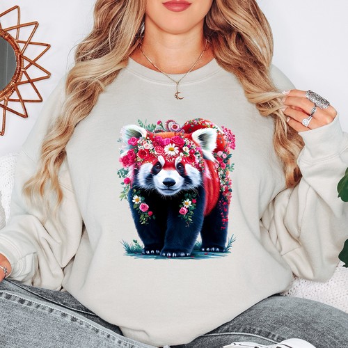 Red panda floral crown womens - floral,