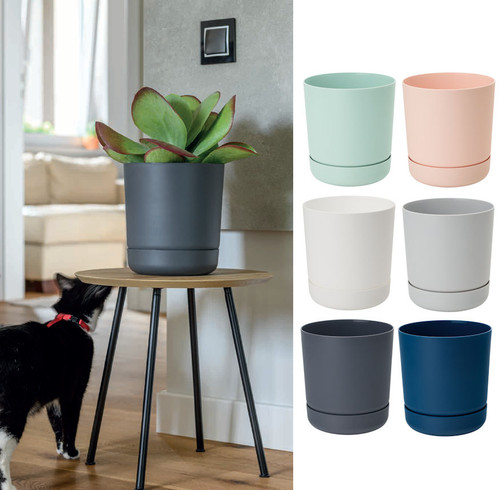 Satina plant pots with saucers - satina,