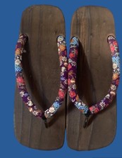 Japanese Traditional Wooden Ukon Geta Sandals Handmade Shoes Thongs Flip Flops