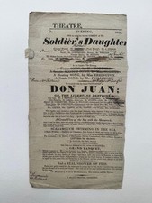 1813 COVENTRY THEATRE PLAYBILL BROADSIDE THE SOLDIERS DAUGHTER, DON JUAN