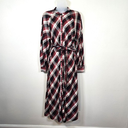 Plaid midi shirt dress - h&m,