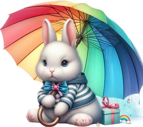 Easter bunny rainbow - easter,