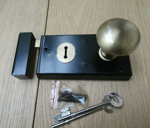Rim lock door knob - rim, handle
