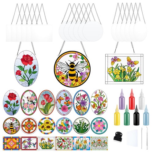 Pcs stained glass painting - 65,