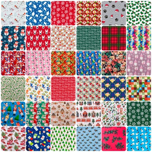 Christmas poly cotton fabrics - christmas,