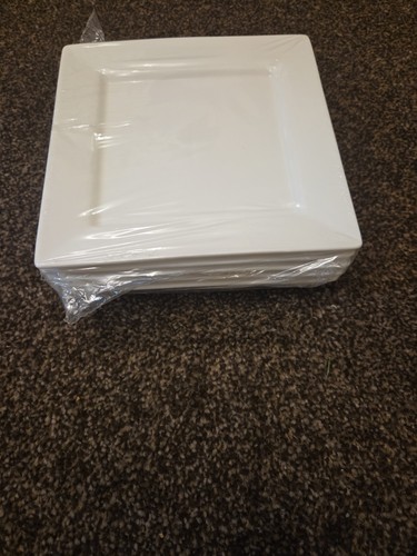 Genware porcelain square plate - porcelain,