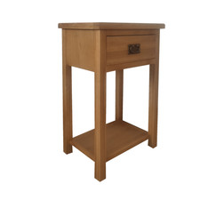 Oak Telephone Table 1 Drawer – Oakcroft Rustic Hallway Console Table Assembled