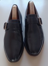 Men's Church's Black Leather 'Monk' Style Slip-on Shoes With Buckles, UK 8