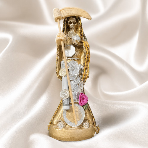 Santa muerte vestida dorado - santa,