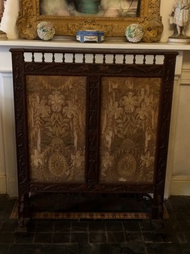 Carved oak and tapestry - and,