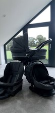 Bebecar Ip-op Privé Pram Pushchair Black/Leather with carseat
