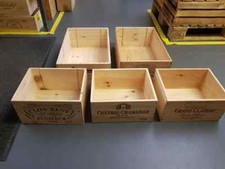 5 Pack of Wooden Wine Boxes Crates for Vintage Shabby Chic Home Storage
