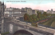 Tram Railway Station Union Terrace Aberdeen Scotland 1900s photo postcard